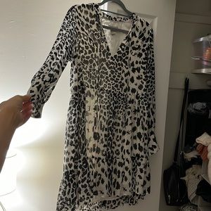 Black White Cheetah Print H&M flow sun dress
